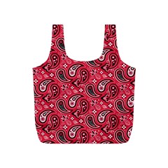 Baatik Red Pattern Full Print Recycle Bag (s) by designsbymallika