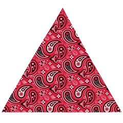 Baatik Red Pattern Wooden Puzzle Triangle by designsbymallika