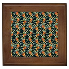 Orange Flower Love Framed Tile by designsbymallika