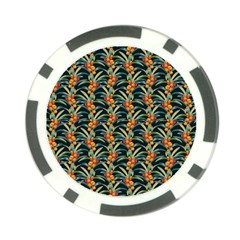 Orange Flower Love Poker Chip Card Guard by designsbymallika