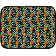 Orange Flower Love Fleece Blanket (mini) by designsbymallika