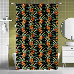 Orange Flower Love Shower Curtain 48  X 72  (small)  by designsbymallika