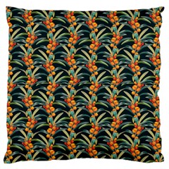 Orange Flower Love Large Cushion Case (one Side) by designsbymallika