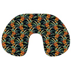 Orange Flower Love Travel Neck Pillow by designsbymallika