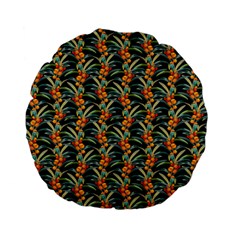 Orange Flower Love Standard 15  Premium Flano Round Cushions by designsbymallika