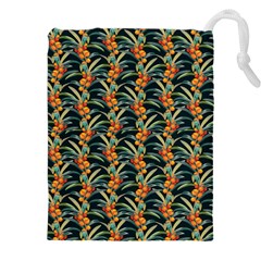 Orange Flower Love Drawstring Pouch (4xl) by designsbymallika