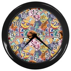 Travel Is Love Wall Clock (Black)