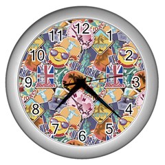 Travel Is Love Wall Clock (silver) by designsbymallika