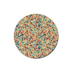 Mosaic Print 2 Rubber Coaster (round)  by designsbymallika