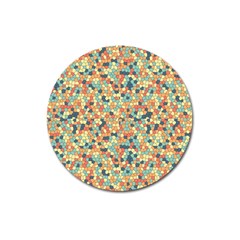 Mosaic Print 2 Magnet 3  (round) by designsbymallika