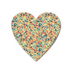 Mosaic Print 2 Heart Magnet by designsbymallika