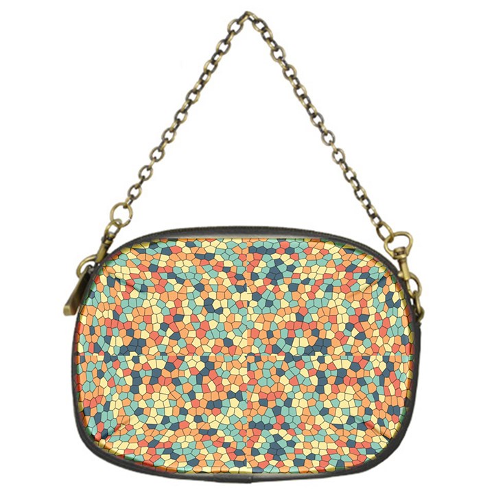 Mosaic Print 2 Chain Purse (One Side)