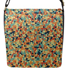 Mosaic Print 2 Flap Closure Messenger Bag (s) by designsbymallika