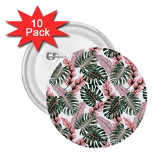 Tropical Leaves Pattern 2 25  Buttons (10 Pack)  by designsbymallika