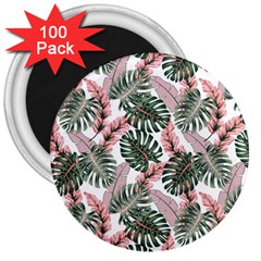 Tropical Leaves Pattern 3  Magnets (100 Pack) by designsbymallika