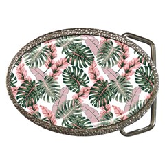 Tropical Leaves Pattern Belt Buckles by designsbymallika