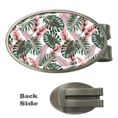 Tropical Leaves Pattern Money Clips (oval)  by designsbymallika