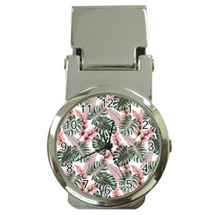 Tropical Leaves Pattern Money Clip Watches by designsbymallika