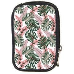 Tropical Leaves Pattern Compact Camera Leather Case by designsbymallika