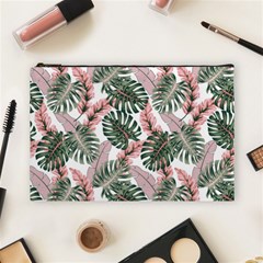 Tropical Leaves Pattern Cosmetic Bag (large) by designsbymallika