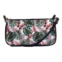 Tropical Leaves Pattern Shoulder Clutch Bag by designsbymallika