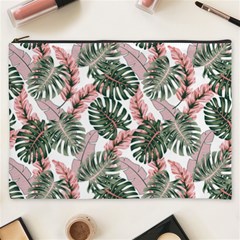 Tropical Leaves Pattern Cosmetic Bag (xxxl) by designsbymallika