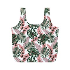 Tropical Leaves Pattern Full Print Recycle Bag (m) by designsbymallika