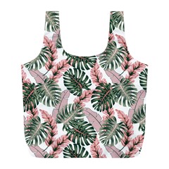 Tropical Leaves Pattern Full Print Recycle Bag (l) by designsbymallika