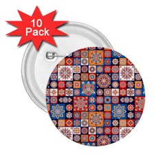 Mandala Pattern Blue Color 2 25  Buttons (10 Pack)  by designsbymallika