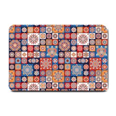 Mandala Pattern Blue Color Small Doormat  by designsbymallika