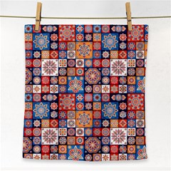 Mandala Pattern Blue Color Face Towel by designsbymallika