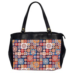 Mandala Pattern Blue Color Oversize Office Handbag (2 Sides) by designsbymallika