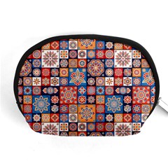 Mandala Pattern Blue Color Accessory Pouch (medium) by designsbymallika