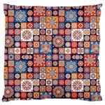 Mandala Pattern Blue Color Large Flano Cushion Case (One Side) Front