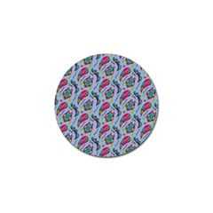 Blue Paisley Print Golf Ball Marker (4 Pack) by designsbymallika