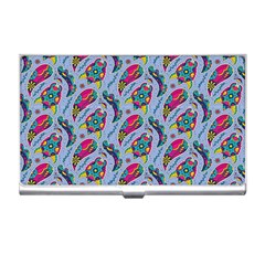 Blue Paisley Print Business Card Holder by designsbymallika