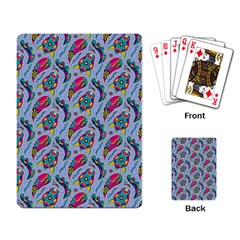 Blue Paisley Print Playing Cards Single Design (rectangle) by designsbymallika