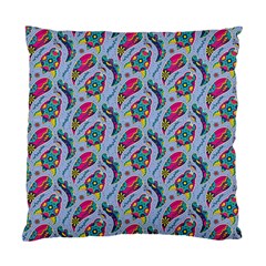 Blue Paisley Print Standard Cushion Case (one Side) by designsbymallika