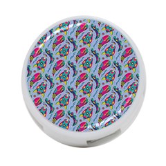 Blue Paisley Print 4-port Usb Hub (two Sides) by designsbymallika