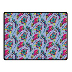 Blue Paisley Print Fleece Blanket (small) by designsbymallika