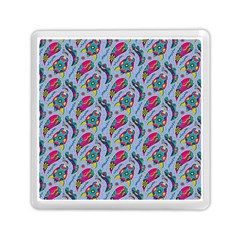 Blue Paisley Print Memory Card Reader (square) by designsbymallika