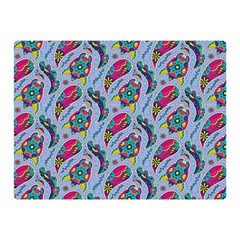 Blue Paisley Print Double Sided Flano Blanket (mini)  by designsbymallika