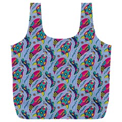 Blue Paisley Print Full Print Recycle Bag (xxxl) by designsbymallika