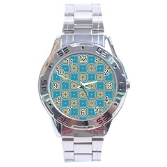 Traditional Indian Pattern Stainless Steel Analogue Watch by designsbymallika