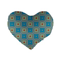 Traditional Indian Pattern Standard 16  Premium Heart Shape Cushions by designsbymallika