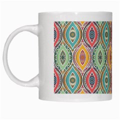 Mandala Baatik Print White Mugs by designsbymallika