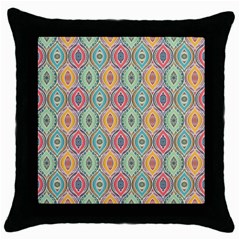 Mandala Baatik Print Throw Pillow Case (black) by designsbymallika