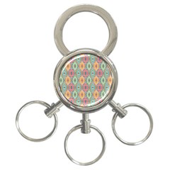 Mandala Baatik Print 3-ring Key Chain by designsbymallika