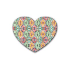 Mandala Baatik Print Heart Coaster (4 Pack)  by designsbymallika