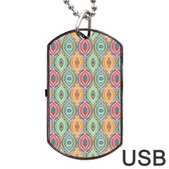 Mandala Baatik Print Dog Tag Usb Flash (two Sides) by designsbymallika